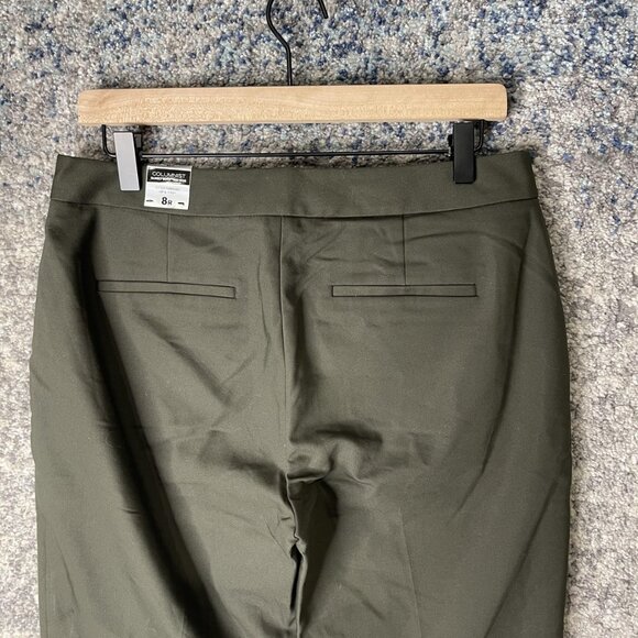 Express Pants Womens 8R Olive Green Columnist Barely Boot Mid Rise Dress Work - Picture 6 of 12